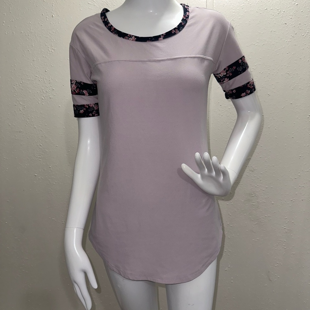 Ultra Flirt Lavender Top with Floral Accents